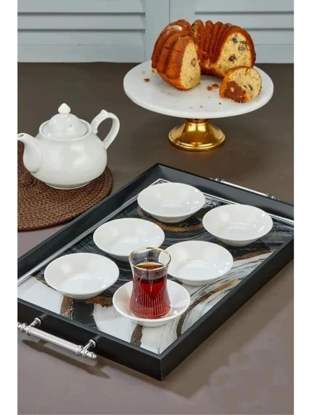 Cooker CKR4144 Porselen Beyaz Çay Tabağı 6'lı