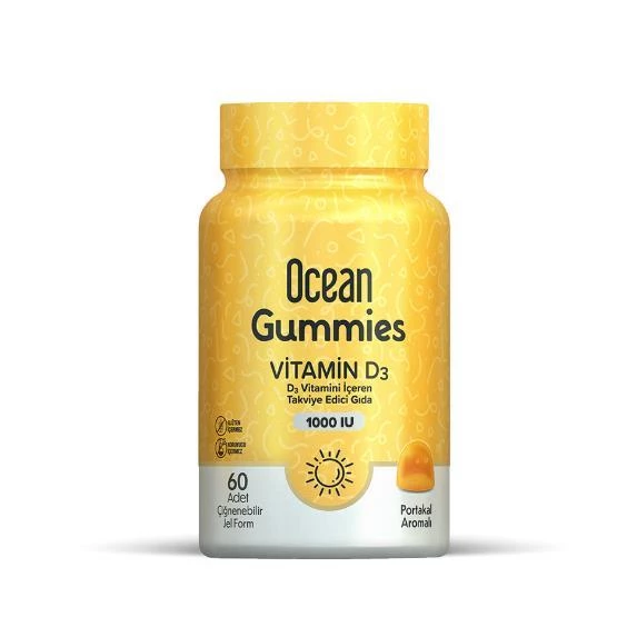 Orzax Ocean Vitamin D3 1000IU 60 Adet Çiğnenebilir Jel Form