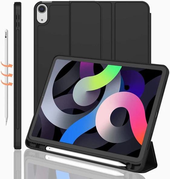 Apple iPad Air 4/5. Nesil 10.9 Kılıf Kalem Bölmeli Smart Case A2072 (10.Nesil Değildir) - 11