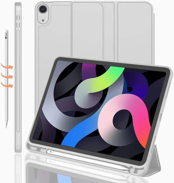 Apple iPad Air 4/5. Nesil 10.9 Kılıf Kalem Bölmeli Smart Case A2072 (10.Nesil Değildir) - 3