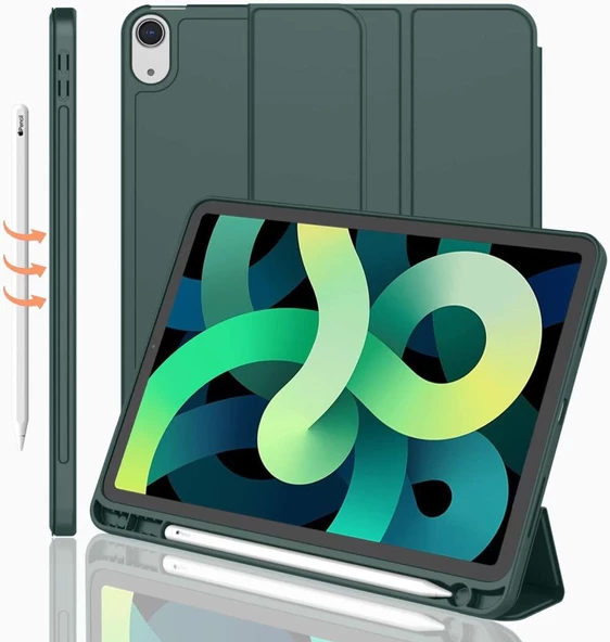 Apple iPad Air 4/5. Nesil 10.9 Kılıf Kalem Bölmeli Smart Case A2072 (10.Nesil Değildir) - 6