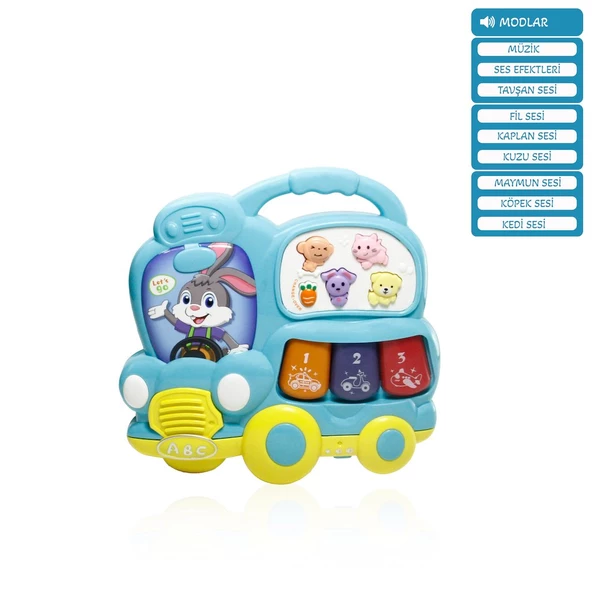 Işıklı ve Sesli Otobüs Temalı Bebek Piyanosu: Bebeğinizin Eğlenceli Müzikal Yolculuğu - 2