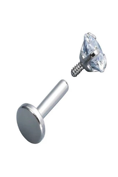 316l Paslanmaz Kararmaz Cerrahi Çelik Zirkon Taşlı 8mm Tragus Helix Kıkırdak Yuvarlak Model Piercing - 11
