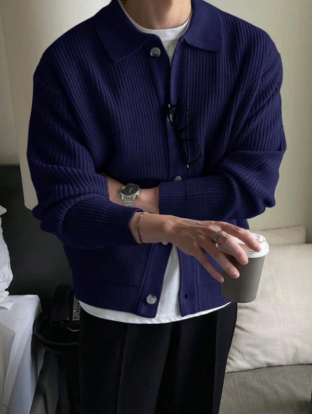 Düğme Detaylı Regular Fit Hırka - 7