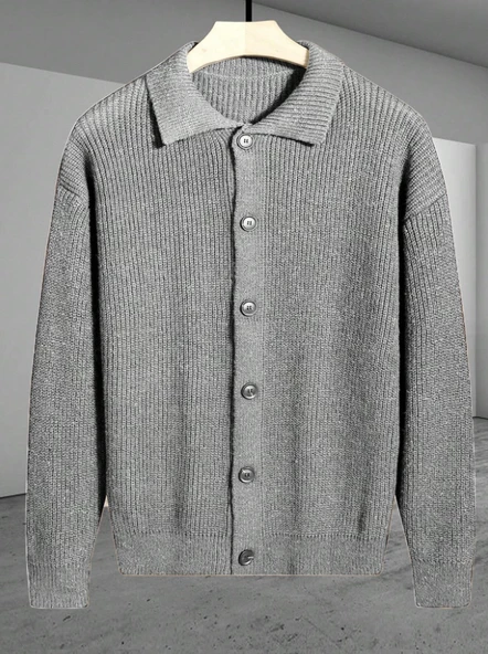 Düğme Detaylı Regular Fit Hırka - 12