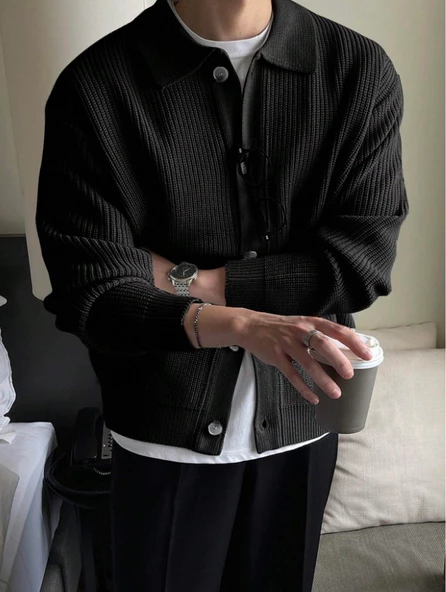 Düğme Detaylı Regular Fit Hırka - 2