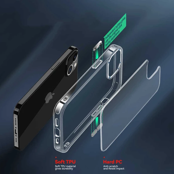 Vendas iPhone 13 First Serisi SGS Darbe Lisanslı Şeffaf Kılıf + Kamera Lens Koruyucu + 5D Cam Ekran Koruyucu - 9