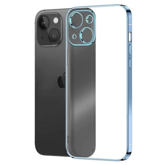 Vendas iPhone 13 Gbox Shining Serisi Mat Arka Tasarım Renkli Kenarlı Elektroplated Silikon Kılıf + 5D Cam Ekran Koruyucu