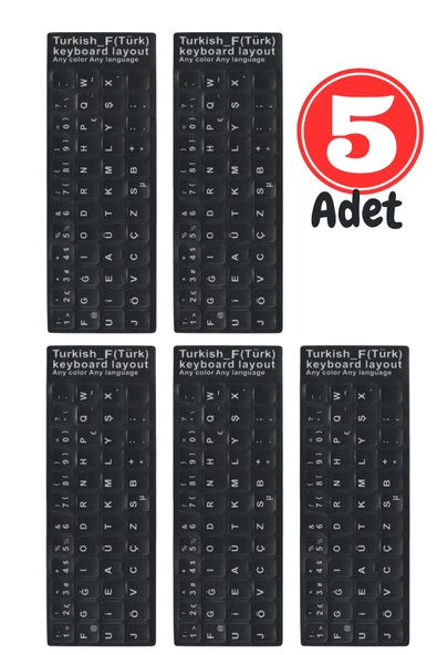 MN6 MF01 Türkçe F Klavye Sticker/Kaliteli PVC-5 Adet/Türkçe F Klavye Etiketi
