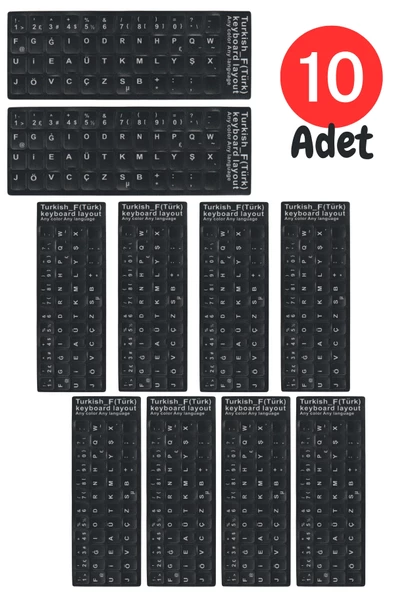MN6 MF01 Türkçe F Klavye Sticker/Kaliteli -10 Adet/Türkçe F Klavye Etiketi