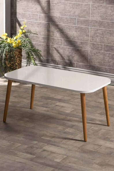 Orta Sehpa Ahşap Torna Ayak Kare - Resim 4