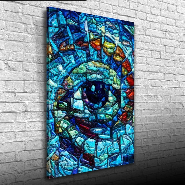 Soyut , Mavi Tonlarda Dekoratif Kanvas Tablo 50 x 70 ürün görseli 1