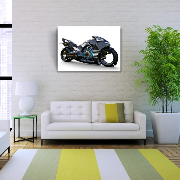 Naked Futuristik Motosiklet Kanvas Tablo 50 x 70 - Resim 2