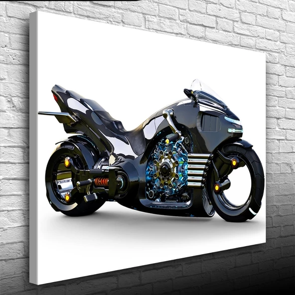 Naked Futuristik Motosiklet Kanvas Tablo 50 x 70 - Resim 3