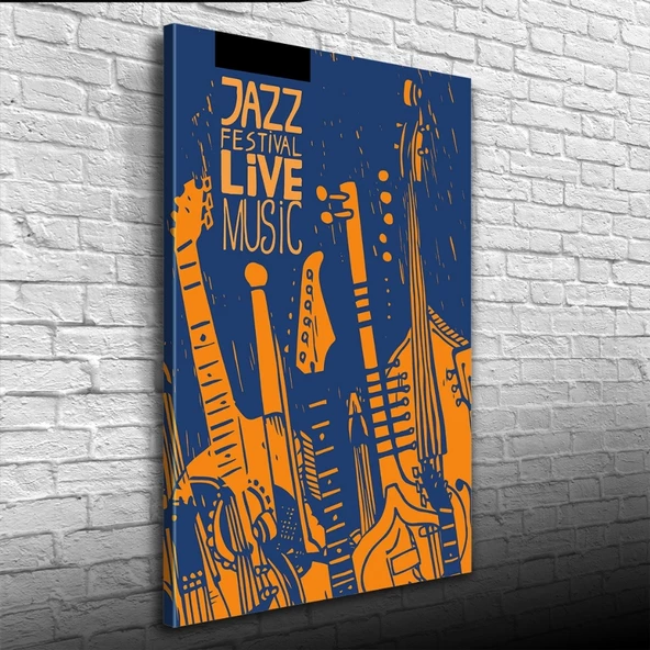 Festival Afişi Siyah Turuncu Renklerde Kanvas Tablo 50 x 70 - Resim 3