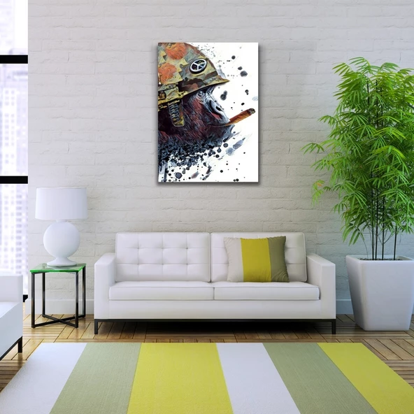 Maymun Asker Kanvas Tablo 50 x 70 - Resim 2
