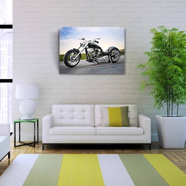 Chopper Siyah Motosiklet Kanvas Tablo 50 x 70 - 2