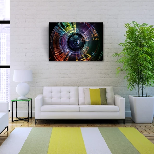 Soyut Fotoğraf Objektifi Koyu renklerde Kanvas Tablo 50 x 70 - Resim 2