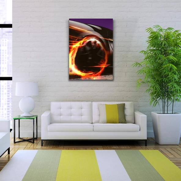 Lastik yakan Spor Araba Kanvas Tablo 50 x 70 - 2