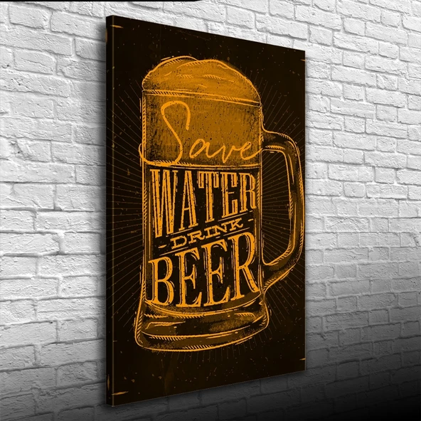Water Drink Sarı Siyah Poster Kanvas Tablo 50 x 70 ürün görseli 1