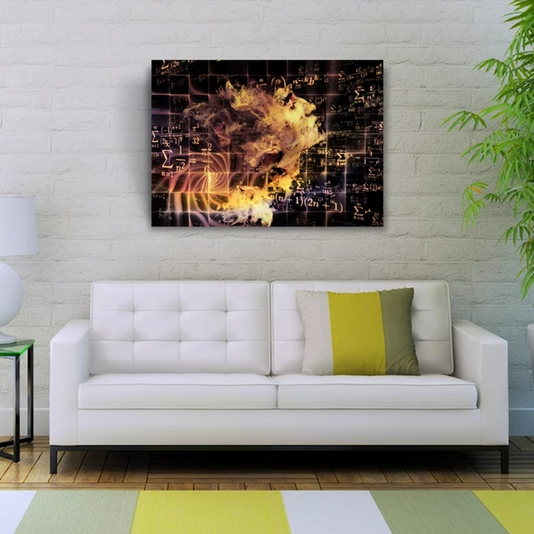 Soyut Matematikçi ve Formüller Kanvas Tablo 50 x 70 - Resim 2