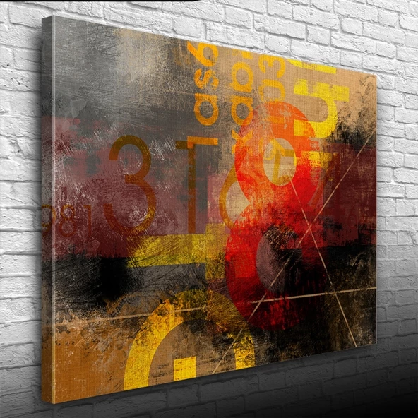 Afiş Sarı ve Kırmızı Tonlarda Kanvas Tablo 50 x 70 - Resim 3