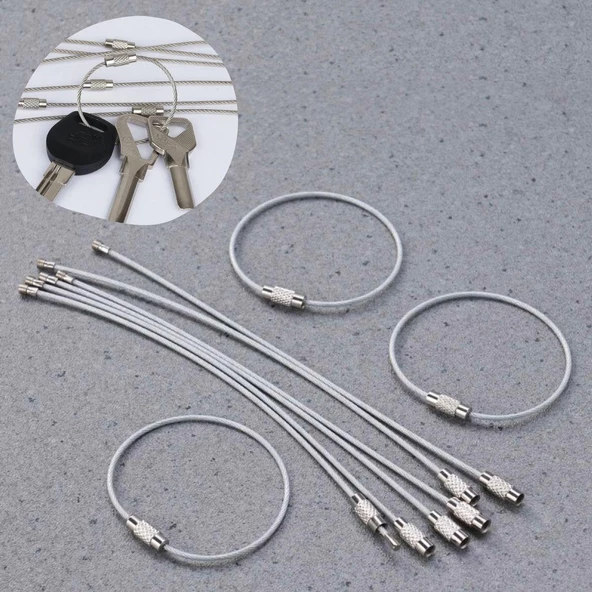 BUFFER® 10'lu Paslanmaz Çelik Tel Anahtarlık