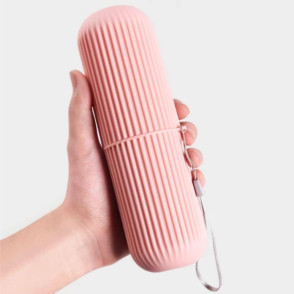 BUFFER® Seyahat Tipi Diş Fırçası Gözlük Makyaj Fırçası İçin Çok Amaçlı Silindir Saklama Kutusu İpli - 5