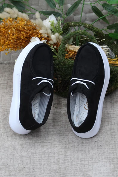 Fort Gnd 32600 Siyah Süet Comfort Hafif Rahat Günlük Kadın Ayakkabı - Resim 6