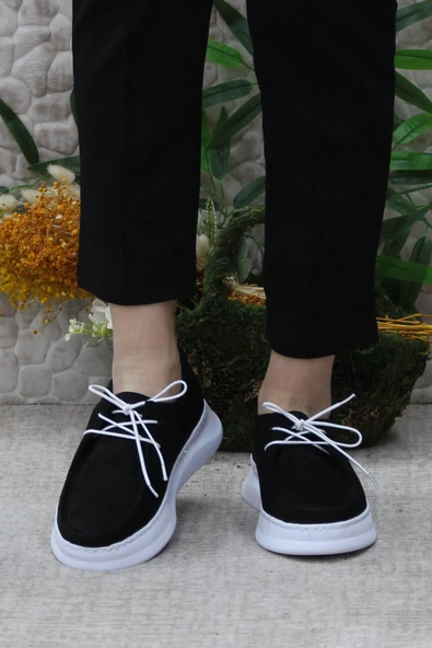 Fort Gnd 32600 Siyah Süet Comfort Hafif Rahat Günlük Kadın Ayakkabı - Resim 4