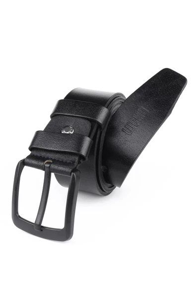 Lugmo Battal Boy Hakiki Deri Erkek Kemeri Siyah 4,5 cm - Resim 2