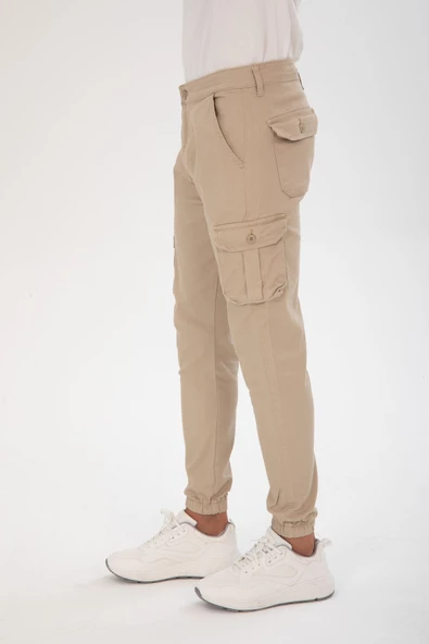 Erkek Slim Fit Kargo Cep Likralı Pantolon - 11