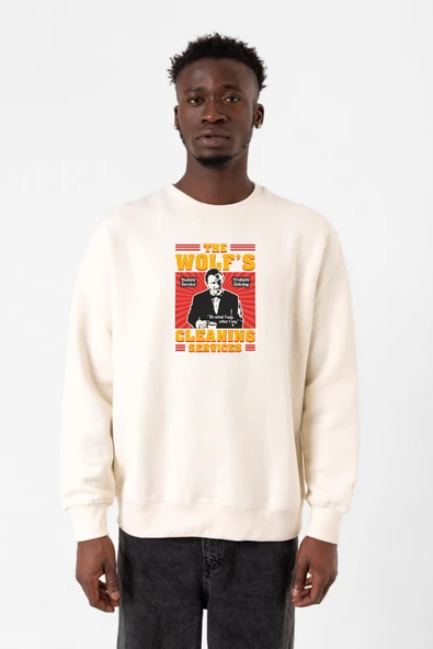 Pulp Fiction The Wolf's Cleaning Services Ekru Erkek 2ip Sweatshirt