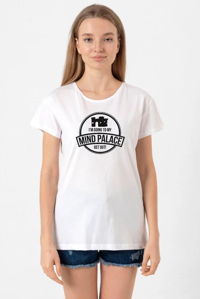 Sherlock Mind Palace Beyaz Kadın Bisikletyaka Tshirt