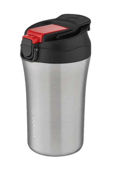 Vagonlife FiftyFifty Çift Kapak Sistemli Pipetli/Pipetsiz 400ml Çelik Mug FF2004VGN - 10