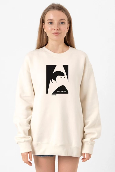 Star Trek Spock Fascinating Ekru Kadın 2ip Sweatshirt ürün görseli