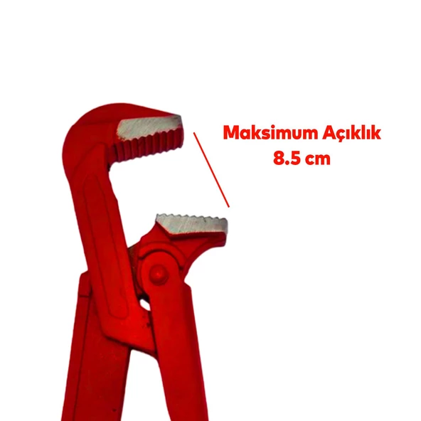 Maşalı Boru Anahtarı 2'' İngiliz Anahtar 8 cm Ağız 55 Cm Boy Çok Amaçlı Anahtar Sökme Sıkma Tutma - 4