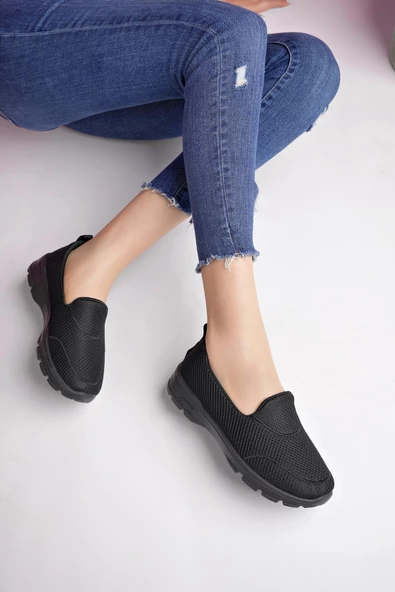 Muggo WİLLA Garantili Kadın Ortopedik Bağcıksız Nefes Alabilen Hafif Yürüyüş Sneaker Spor Ayakkabı - 2