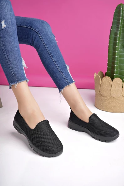 Muggo WİLLA Garantili Kadın Ortopedik Bağcıksız Nefes Alabilen Hafif Yürüyüş Sneaker Spor Ayakkabı - 3