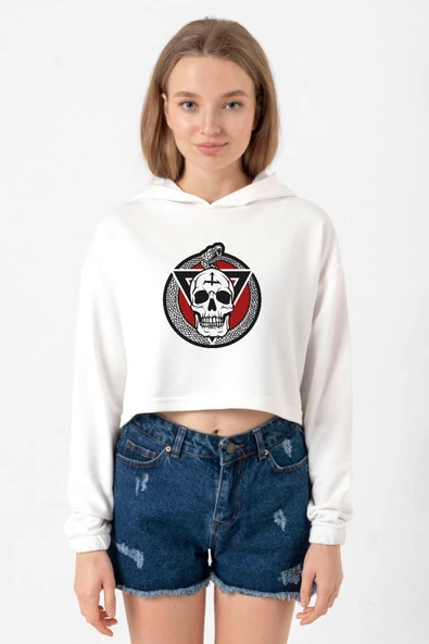 The Purge The Forever Purge Ekru Kadın Crop Kapşonlu ürün görseli