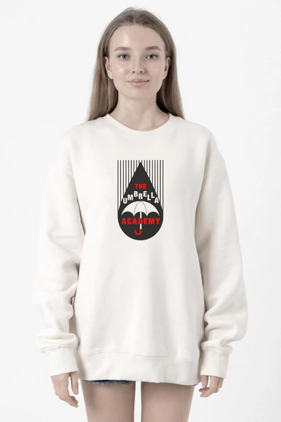 The Umbrella Academy Rain Logo Beyaz Kadın 2ip Sweatshirt