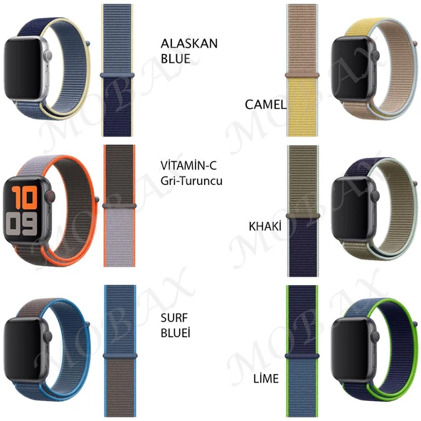 Apple Watch 10/11 42mm-38/40/41mm Kordon Hasır Band 2/3/4/5/6/se/7/8/9 - 6