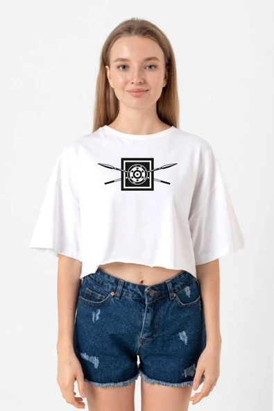 The Wheel Of Time Aiel Beyaz Kadın Crop Tshirt