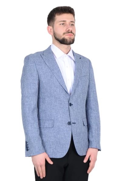 Cengiz İnler Kırçıllı Kırlangıç Yaka Slim Erkek Ceket - 2