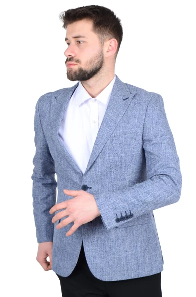 Cengiz İnler Kırçıllı Kırlangıç Yaka Slim Erkek Ceket - 5