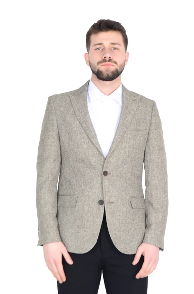 Cengiz İnler Kırçıllı Kırlangıç Yaka Slim Erkek Ceket - 12