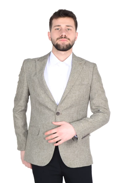 Cengiz İnler Kırçıllı Kırlangıç Yaka Slim Erkek Ceket - 7