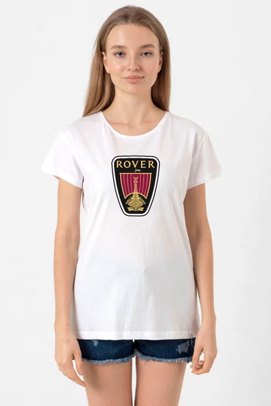 Vikings Rover Amblem Beyaz Kadın Bisikletyaka Tshirt