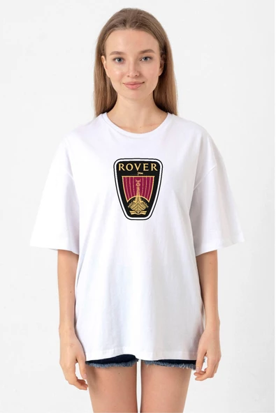 Vikings Rover Amblem Beyaz Kadın Oversize Tshirt ürün görseli 1