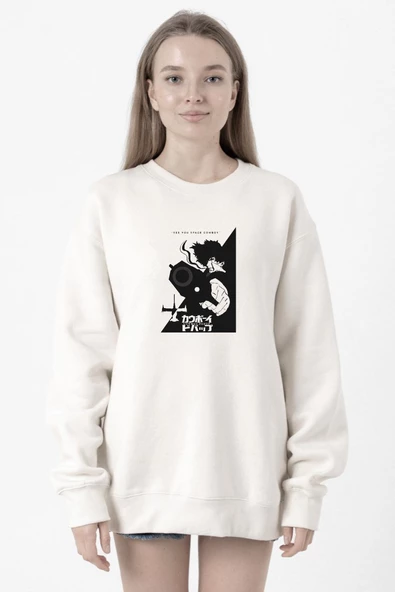 Cowboy Bebop Spike See You Space Cowboy Beyaz Kadın 2ip Sweatshirt ürün görseli